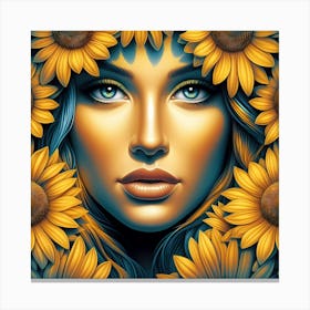 Sunflower Girl 3 Canvas Print