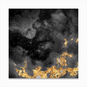 100 Nebulas in Space with Stars Abstract in Black and Gold n.043 Canvas Print