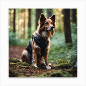 Dog In The Forest 2 Canvas Print