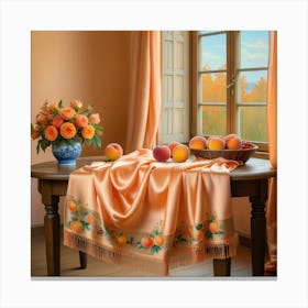 Peach Painting Canvas Print