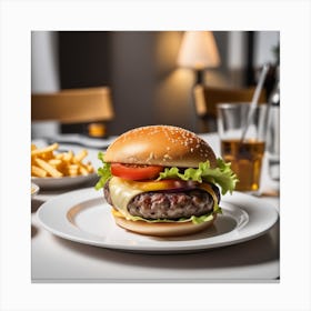 Burger And Fries 9 Canvas Print