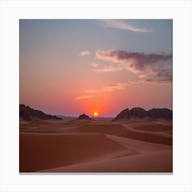 Sunset In The Desert 3 Canvas Print