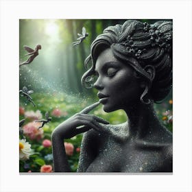 Fairy Girl In The Forest Canvas Print