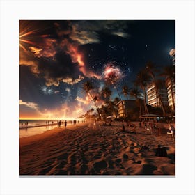 Sunset On The Beach Canvas Print