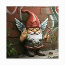 Cupid Gnome With Wings Canvas Print