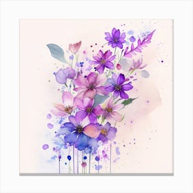 Watercolor Flowers 3 Canvas Print