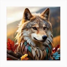 Wolf Panting Canvas Print