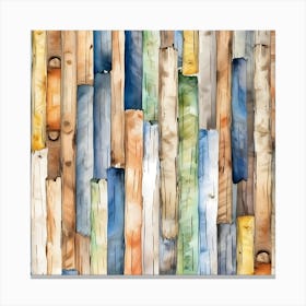 Watercolor Wood Planks Canvas Print