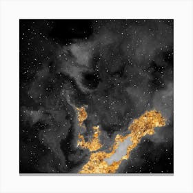 100 Nebulas in Space with Stars Abstract in Black and Gold n.066 Canvas Print