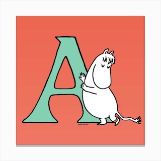 Moomin Collection Alphabet Letter A Canvas Print