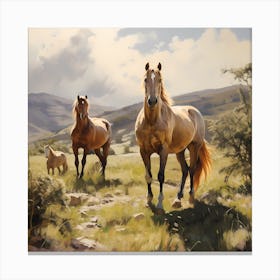 Equestrian Elegance: Sunlit Grazing Canvas Print