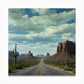 Desert Road In Arizona Canvas Print