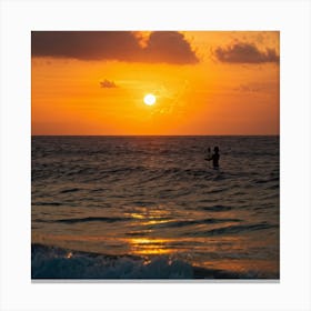 Relax Ocean Glow Earth Horizon Idylli Light Calm Dawn Paradise Sunrise Splash Banner At (14) Canvas Print