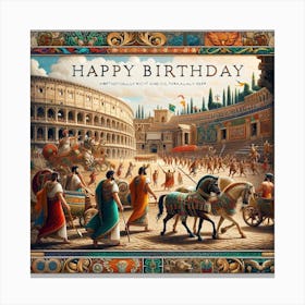 Happy Birthday Roman Canvas Print