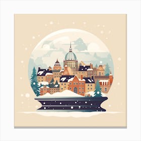 Quebec City Canada 3 Snowglobe Canvas Print