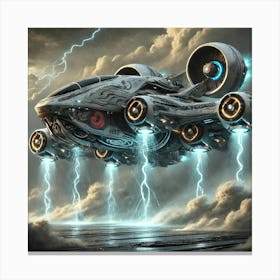 A Detailed Scene Showcasing The Skyguard Hovercraf Canvas Print