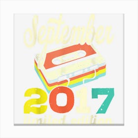 5th Birthday September 2017 Retro Cassette Limited Edition 1 Canvas Print