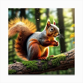 Squirrel In The Forest 415 Canvas Print