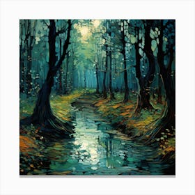 Stream In The Woods Canvas Print