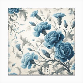 Blue carnations 1 Canvas Print