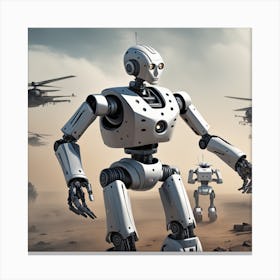 Robots In The Desert 8 Canvas Print