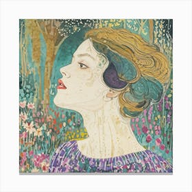 Woman In The Meadow Canvas Print