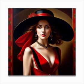Woman In A Red Dress 14 Canvas Print