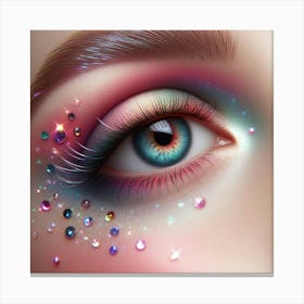 Colorful Eye With Sparkles Canvas Print