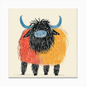 Charming Illustration Yak 4 Canvas Print