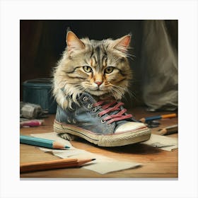 Cat In Sneakers 1 Canvas Print