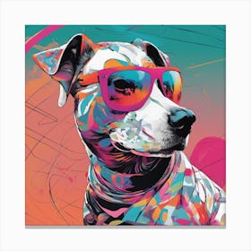 Dog, New Poster For Ray Ban Speed, In The Style Of Psychedelic Figuration, Eiko Ojala, Ian Davenport (1) 1 Canvas Print