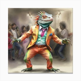 Iguana Dancing 2 Canvas Print