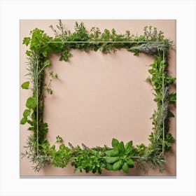 Herbs As A Frame (54) Canvas Print