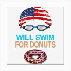 Swim Swimmer Funny Swimming Goggles Cap Donuts Canvas Print