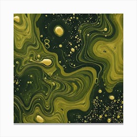 olive gold abstract wave art 18 Canvas Print