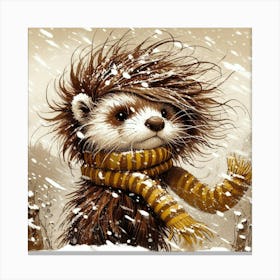 Little Squirrel In The Snow Canvas Print