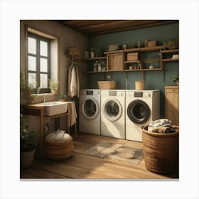 Default Default Vintage And Retro Laundry Aestethic 2 Canvas Print