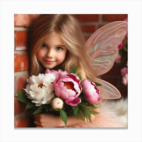 Fairy Girl With Flowers 1 Canvas Print