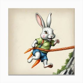 Rabbit On A Rope 3 Canvas Print