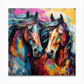 Two Horses Painting Canvas Print