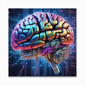 Brain On A Circuit Board 99 Canvas Print