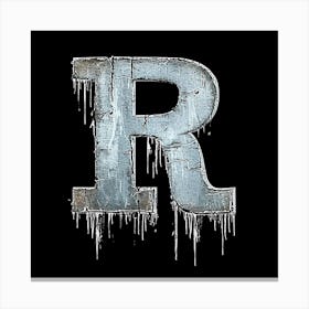 Letter R Made of Iron Canvas Print