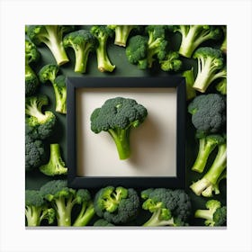 Broccoli In A Frame 2 Canvas Print