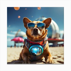 Dog In Space Canvas Print