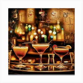 Bar At Night Canvas Print