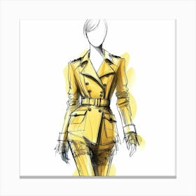 Yellow Trench Coat 3 Canvas Print