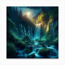 Waterfall In The Forest 37 Canvas Print