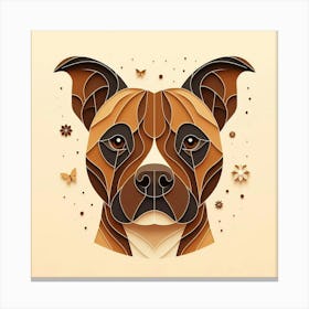 Minimalism, Staffordshire bull terrier head 4 Canvas Print