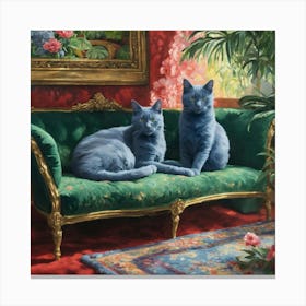 Pair of Blue cats Canvas Print