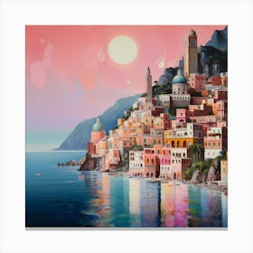 Sunset Dreams: Brushstrokes of the Mediterranean Canvas Print